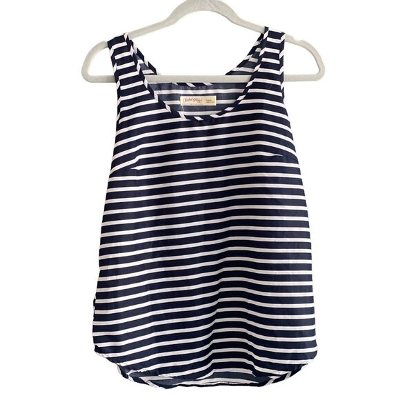 Faded Glory Tops - Womens Faded Glory Summer Navy and White Striped Sleeveless Top S 4-6
